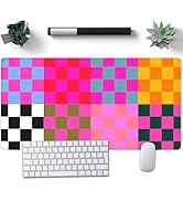Nasdalgias Checkered Desk Mat Pink Desk Matt for Desktop Desk Pad Mat XXL Large Mouse Pad for Des...