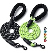 2 Pack Dog Leash, 4/5//6 FT Heavy Duty Nylon Rope Pet Leashes with Comfortable Padded Handle, Ref...