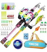 YONGZHI Kids Fishing Rod and Reel Combo,Light Weight Fishing Pole with Spincast Fishing Reel Tack...