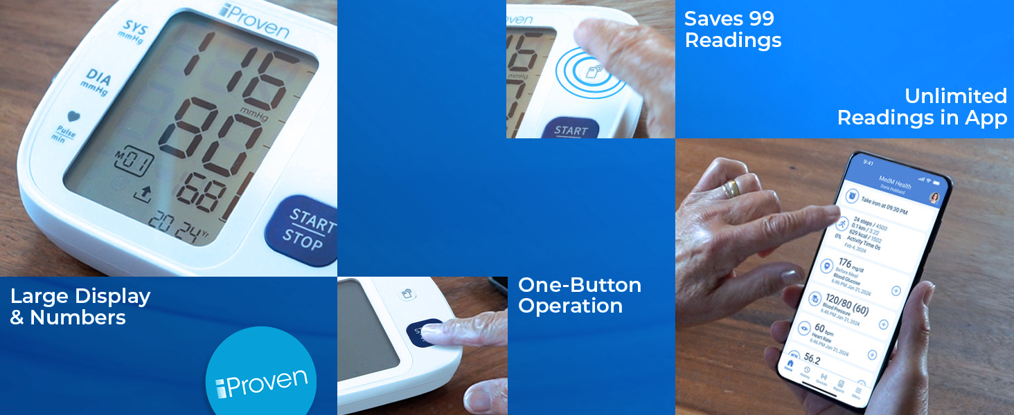 blood pressure monitor saves 99 readings and unlimited readings in the app
