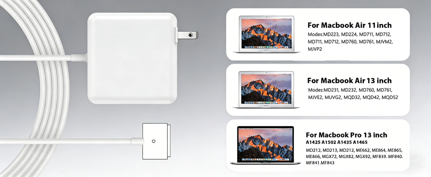 60W Charger for MacBook Pro, Charger Replacement for Mac Pro/air 11/13 Inch