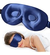 LitBear 100% 22 Momme Mulberry Silk Sleep Mask - 3D Contoured Eye Mask for Men &amp; Women, Soft Brea...
