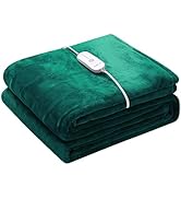Wapaneus Heated Blanket 62" x 84" Twin Size with 5 Heating Levels and Auto Shut Off, Flannel Fast...