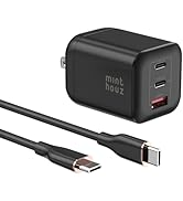 Minthouz 67W GaN Charger, 3-Port Fast Charging Power Adapter with Type-C & USB-A, for iPhone 17/1...