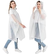 TUNCHMO Reusable Adult Rain Ponchos 2 Count (Pack of 1) Waterproof Lightweight for Women and Men ...