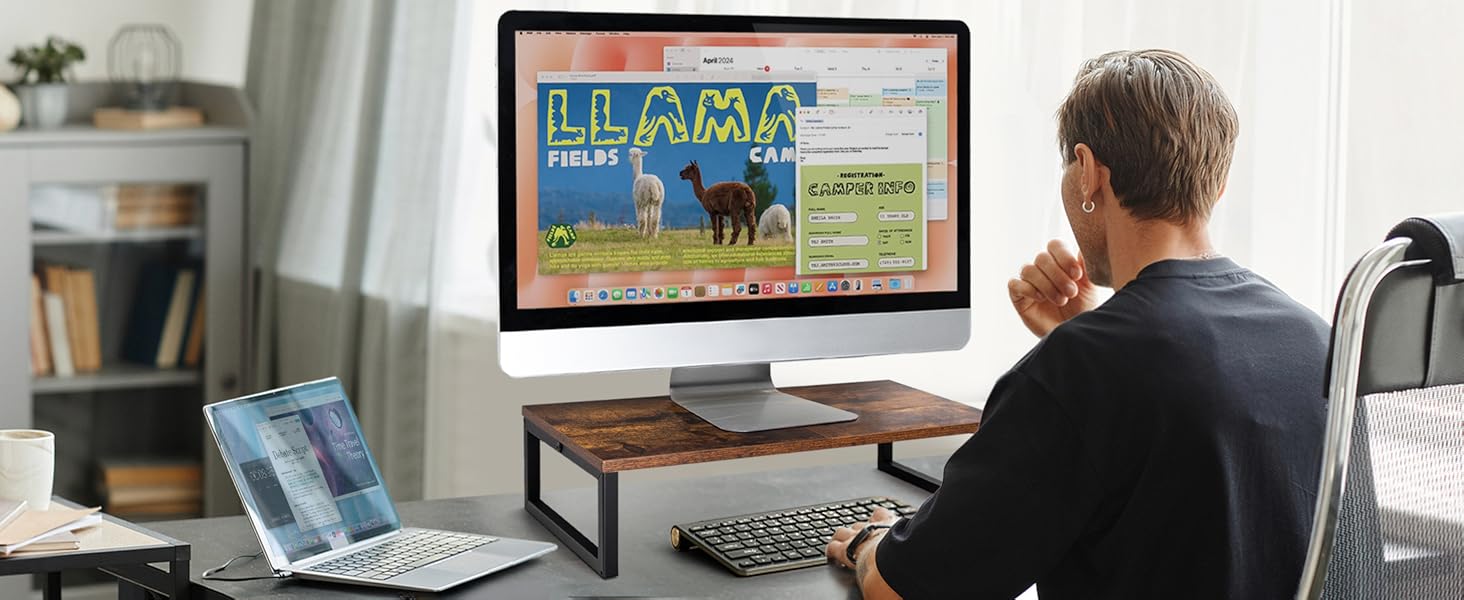 rustice brown monitor stand