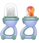 Baby Fruit Food Feeder Pacifier - Fresh Fruit Teething Toy 6M+, BPA Free Safely Introduce Solids ...