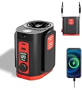 Ahuccf Portable Fan,120-Stepless Dial Waist Clip Fan Turbo Cooling,6000mAh Rechargeable Clip-On P...