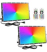 Indmird 2 Pack 150W RGB LED Flood Light, Smart Color Changing Floodlight with Remote Control, for...