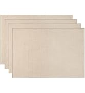 Niviy Beige Placemats Set of 4, 12x18 Inch Washable Easy to Clean Heat-Resistant Anti-Skid Beige ...