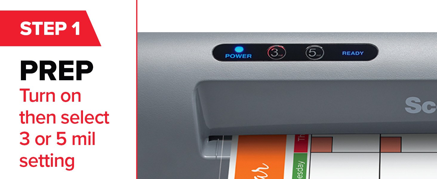 Step 1 Prep turn on then select 3 or 5 mil setting