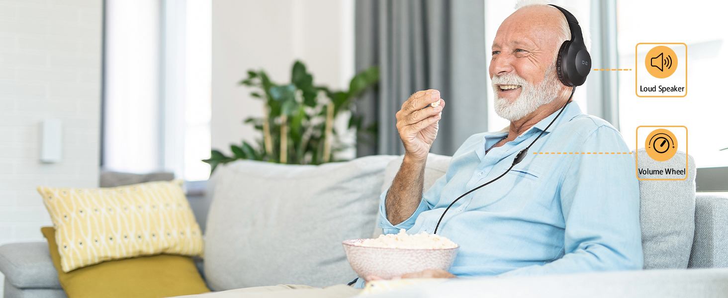Loud Speaker and Volume Wheel Perfect for Hearing Loss People