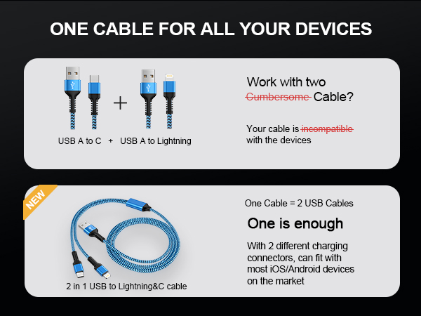 USB to Lightning and c cable