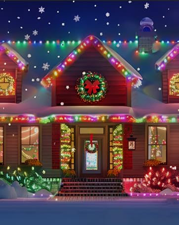 christmas curtain lights