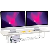 Across-Star Dual-Monitor-Stand-Riser-For-Desk Adjustable Length 32-40 Inch,Large Desktop Computer...