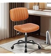 DUMOS Armless Small Home Office Desk Chair - Vanity Task Chair with Low Back, Height Adjustable P...