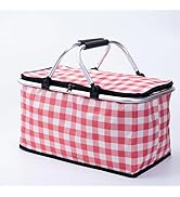 Insulated Picnic Basket Cooler Bag with Leak-Proof Liner, 26L Large Capacity for 12 Adults, Picni...