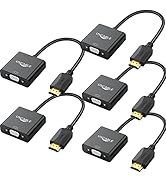 HDMI to VGA Adapter 5 Pack Black,HDMI to VGA Adapter Male to Female Cable 1080P for Desktop, Lapt...