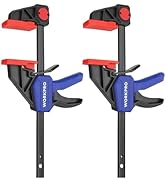 WORKPRO 6" Clamps for Woodworking 2-Pack, Quick-Release Wood Clamps/Spreader Light Duty, One Hand...