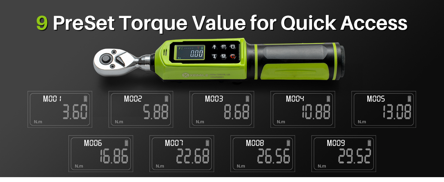9 Preset Torque Value of the Digital Torque Wrench
