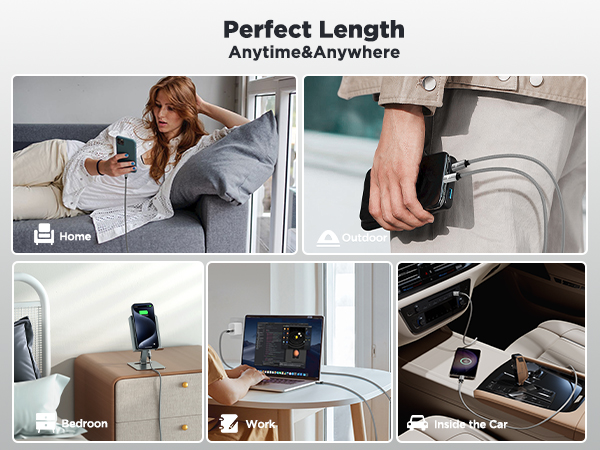 6.6feet USB-C to USB-C cable lets you use it in more situations