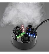 FITNATE Three-Head Mist Maker, Larger Fogger with 12 LED Light Fog Machine 1500ML/H Atomizer for ...