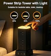 Tower Surge Protector Power Strip with LED Lights,12 Outlets 4 USB (1 USB C), Charging Station To...