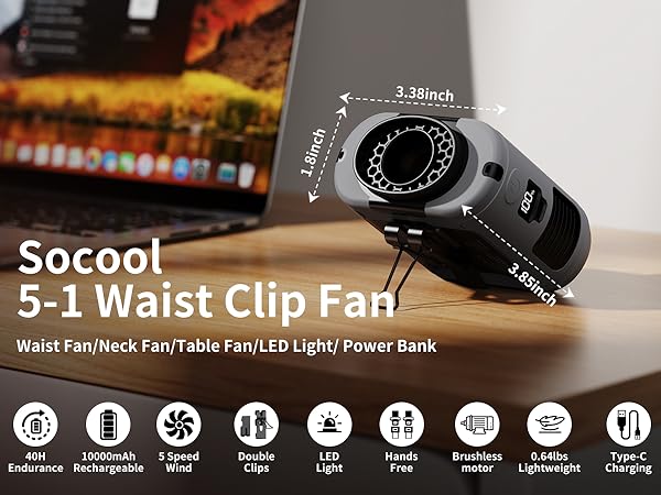 socool Waist Clip Fan