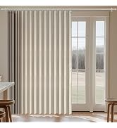 Jilron 100% Blackout Curtains Patio Door Curtain Accordion Door Sliding Door Curtains Extra Wide ...