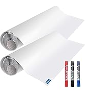 AFMAT PP06 White Board Wallpaper, Whiteboard Roll, Stick on White Boards for Wall, 1.5x11ft Peel ...