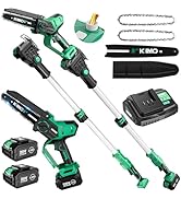 KIMO 2-IN-1 Electric Pole Saws for Tree Trimming, 8" Mini Chainsaw Cordless, 16FT Max Reach Exten...