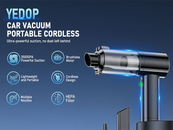 Yedop Car Vacuum Portable Cordless