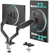 WALI Dual Monitor Stand for 17-32 inch Computer Screens, Dual Monitor Arms for 2 Monitors Holds u...