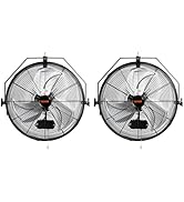 VEVOR 18 inch Wall Mount Fan Waterproof 2 Packs, 3 speed High Velocity 4000 CFM Industrial Wall F...