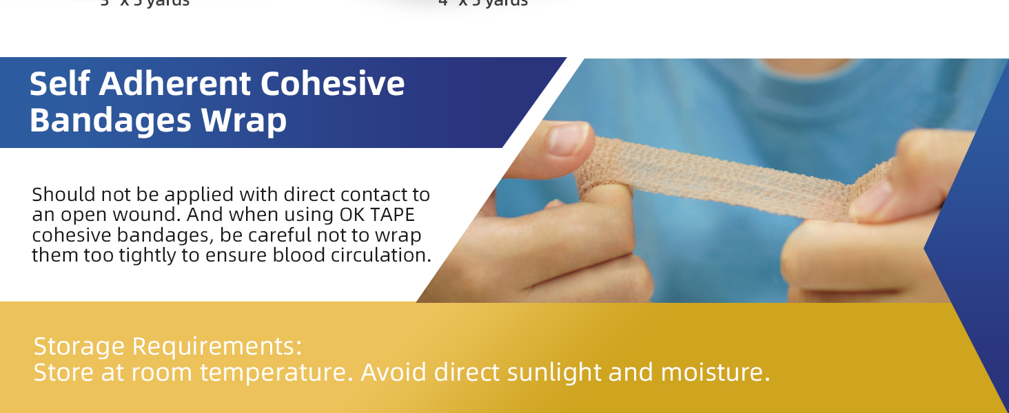 Beige self adhesive bandage wrap