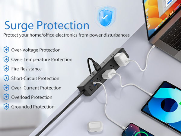 Nightstand Edge Mount Surge Protector