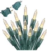 Clear Christmas Lights, 20FT 100 Count Incandescent Mini String Lights, Connectable Waterproof Fa...