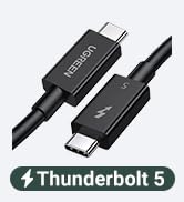 UGREEN Thunderbolt5 [Intel Certified] USB-C to USB-C Cable, USB4 80Gbps bidirectional, 16K@60Hz/3...