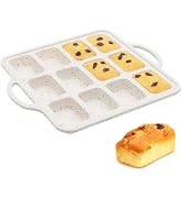 FUNBAKY Silicone Mini Loaf Pans with Metal Reinforced Frame,12-Cavity Nonstick Mini bread loaf pa...