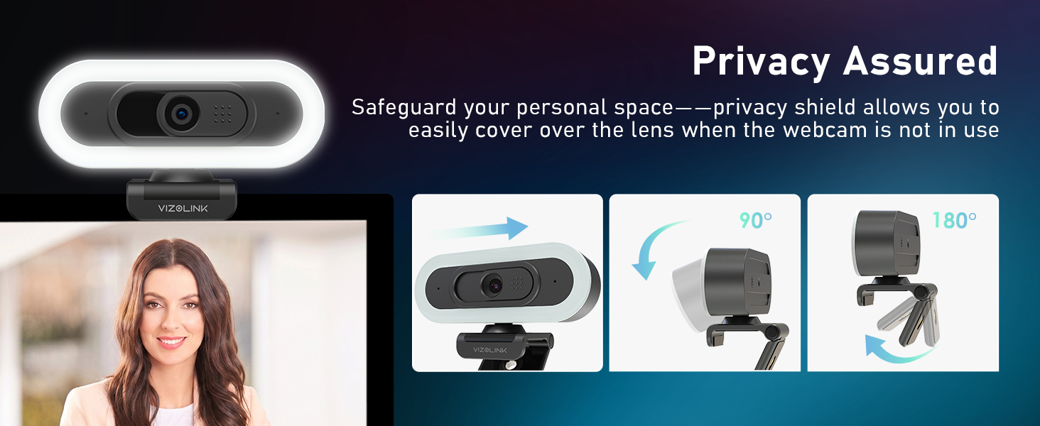 4K Webcam with Lights, PDAF Autofocus Computer Camera for PC/Mac, Web cam with Microphon
