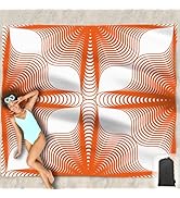 Hiwoss Beach Blanket Waterproof Sandproof Oversized 95”x 80”,Sand Free Beach Mat with Corner Pock...