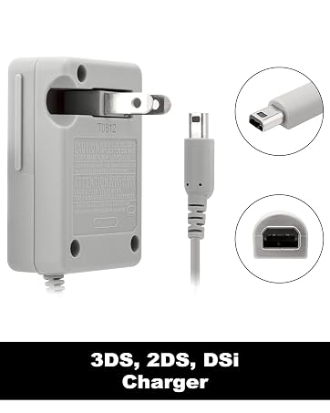 3DS Charger, 2DS DSi Charger &amp; Earbuds Kit AC Power Adapter Charging Cable for Nintendo 3DS/3DS 