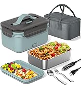WisaKey Electric Lunch Box Food Heater, 60/80/100W Heated Lunch Box for Adults for Car Truck, 12V...