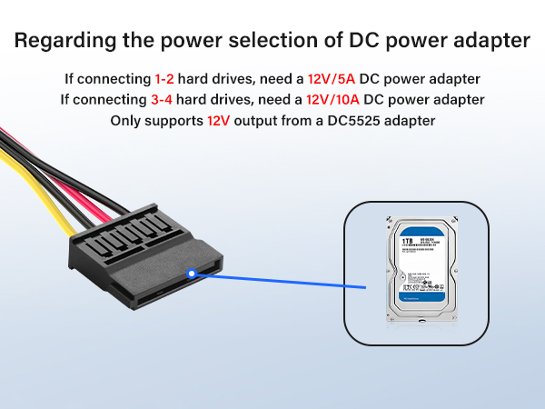 DC 5.5x2.5mm Female to SATA Female Extension Cable
