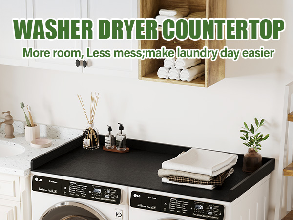 washer dryer countertop black