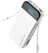 LENGSUM Portable Charger Power Bank 32000mAh with Built in Cables, PD3.0 USB C Fast Phone Charger...