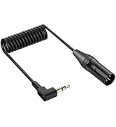 JSADZKJ Right Angle 3.5mm to XLR Aux Cable Coiled 1/8 Inch Jack Stereo to XLR Male Cord Adapter 9...