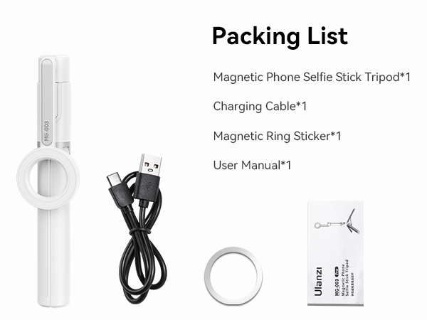 ULANZI 54'' Magnetic Selfie Stick Tripod Pro, All-in-One Phone Tripod w Magnetic Phone Holder