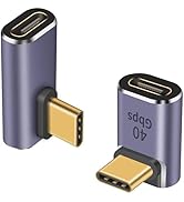 Duttek USB C 90 Degree Adapter 40Gbps, Right Angle USB C Adapter 100W, USB Type C Extender Connec...