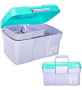TERGOO 11in Mutipurpose Storage Box Organizer with Removable Tray, Portable Small Craft Box with ...